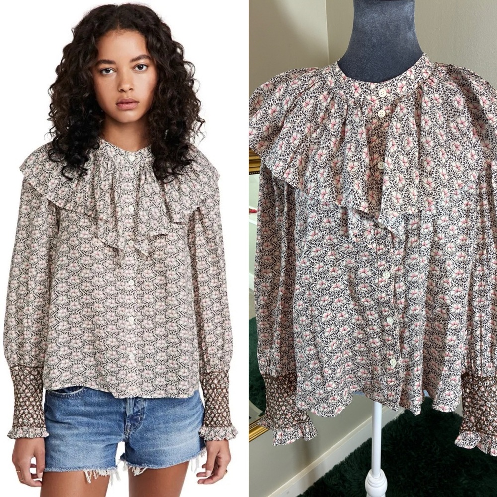 Sea Amalia Small Long Sleeve Flounce Ruffle Shirt
